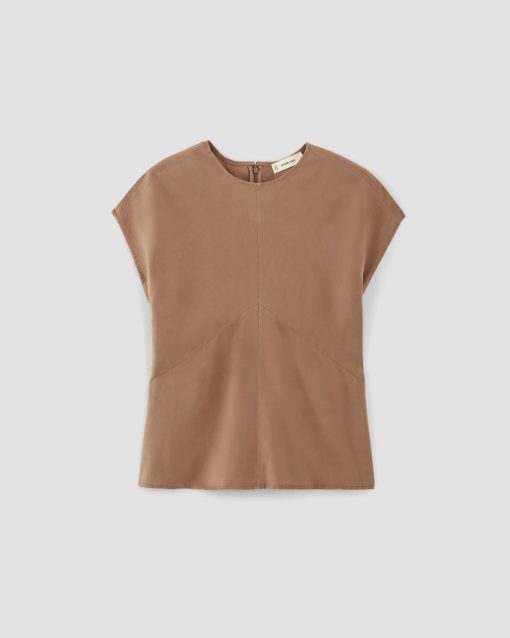 Alternative view of The Drape Top in Butterlite | Carob Brown