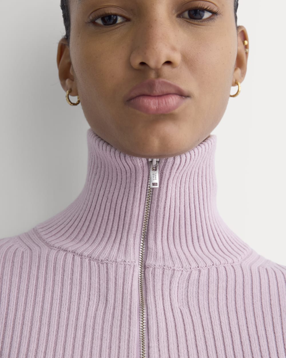 Full-Zip Ribbed Jacket in Everyday Cotton | Burnished Lilac - Image 6