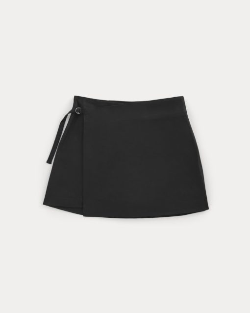 Alternative view of Tailored Drape Mini Skort | Black