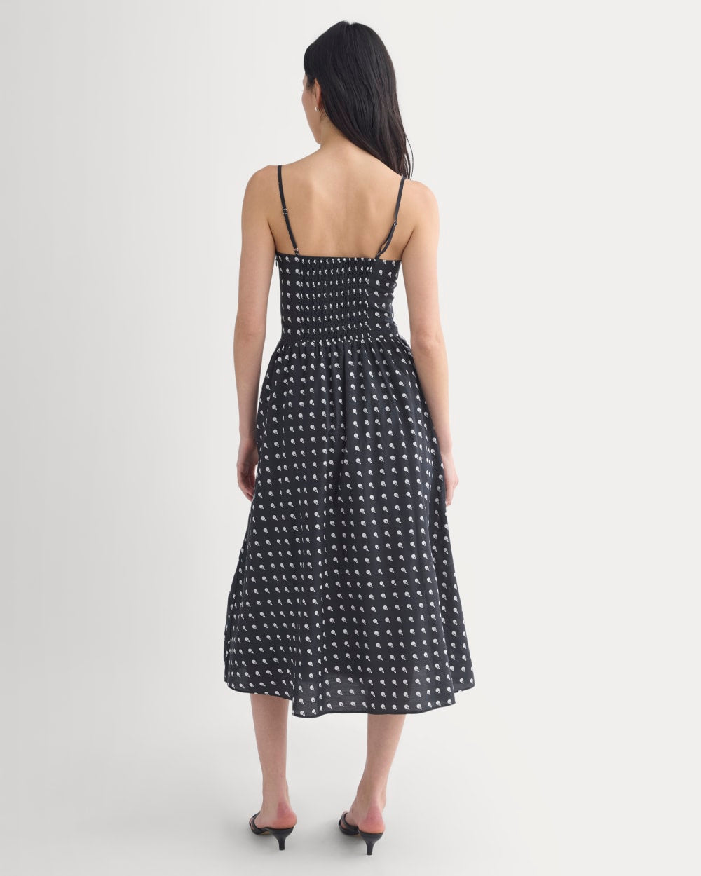 Midi Dress in Cotton Silk Voile | Black - Image 5