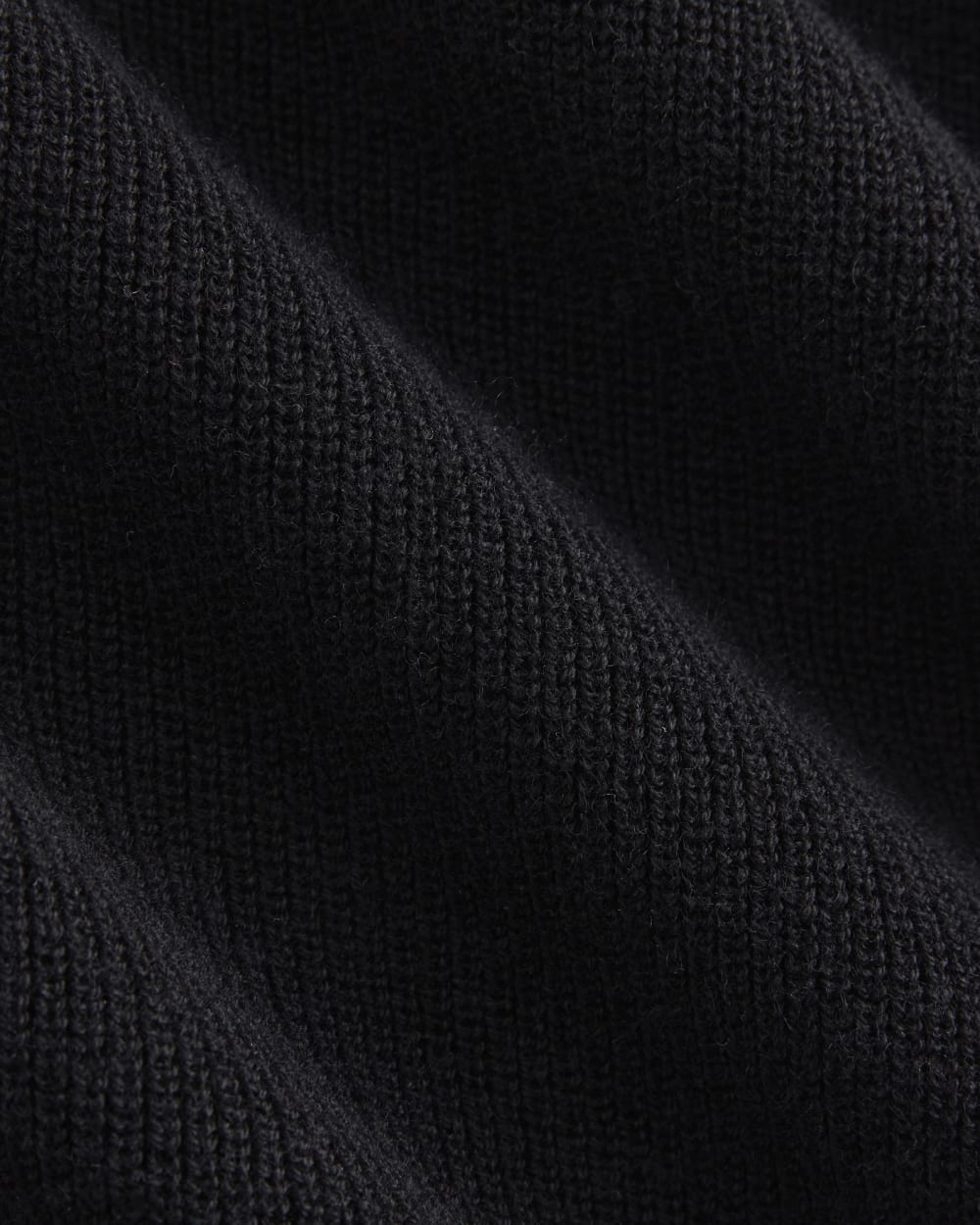 Relaxed V-Neck Midi Sweater Dress in Cotton Merino | Black - Image 6