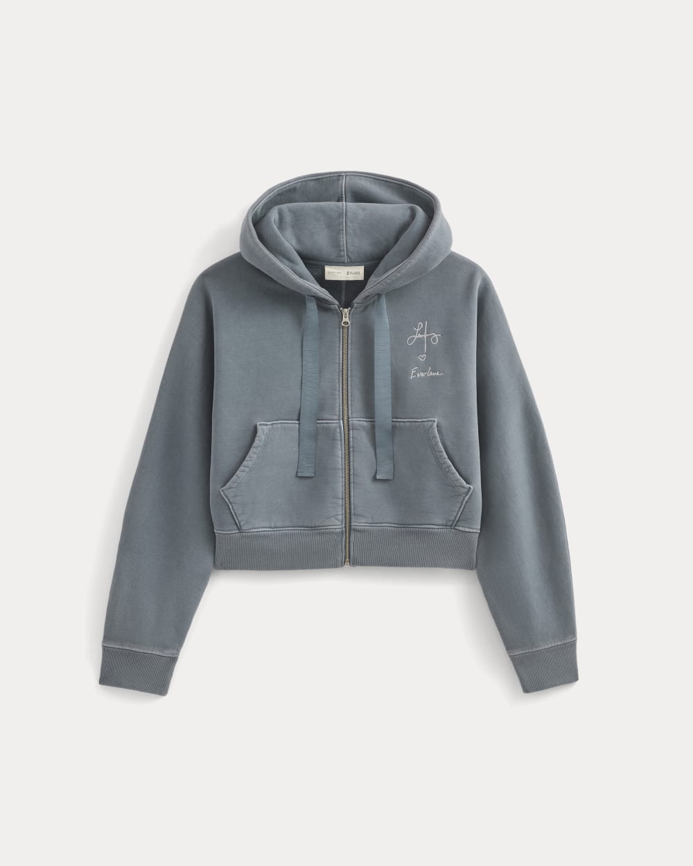 Everlane x The Laufey Foundation Cropped Full-Zip Hoodie | Vintage Indigo - Image 2