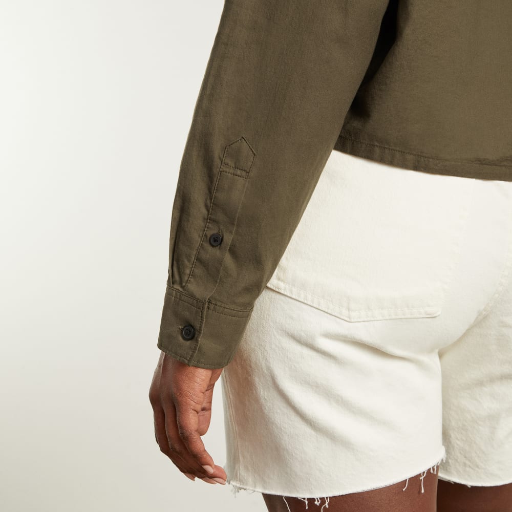 The Way-Short Shirt in Silky Cotton | Beech - Image 5