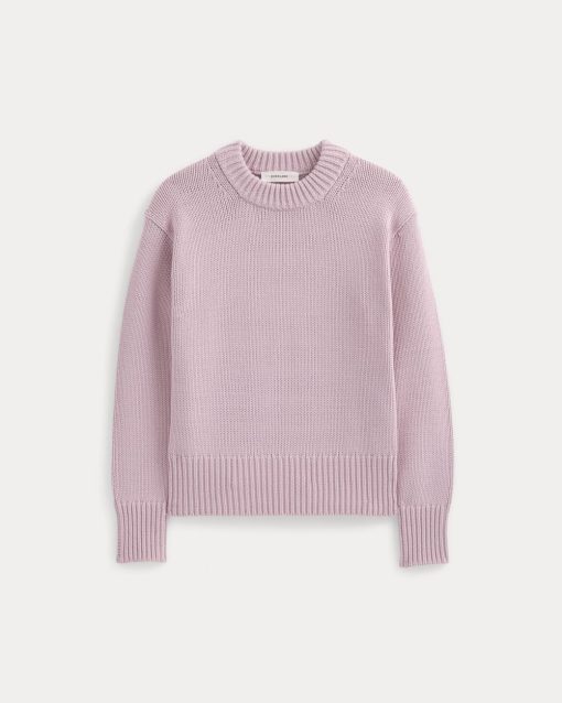 Alternative view of Oversized Cocoon Crew in Elevated Cotton | Burnished Lilac