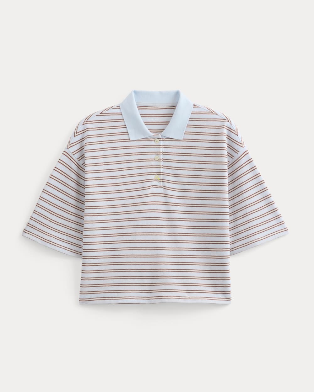 Pique Boxy Polo | Skywriting/Henna/Gardenia - Image 2