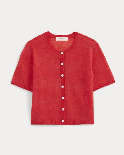 Alternative view of The Air Alpaca™ Short-Sleeve Cardigan | Fiery Red