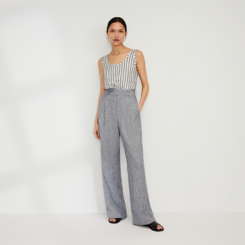 The Scoop Tank in Linen | Bone/Navy - Image 6