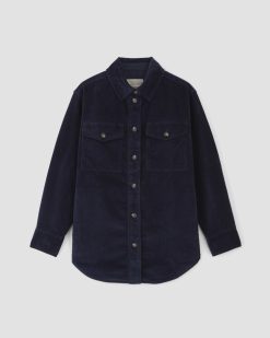 Alternative view of The Corduroy Oversized Shirt Jacket | Navy