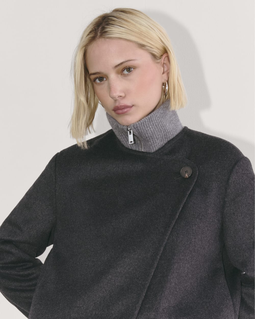 The October Coat | Dark Charcoal Melange - Image 4