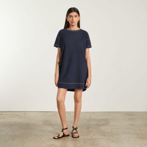 Alternative view of The Oversized Mariner Dress |  Navy / White