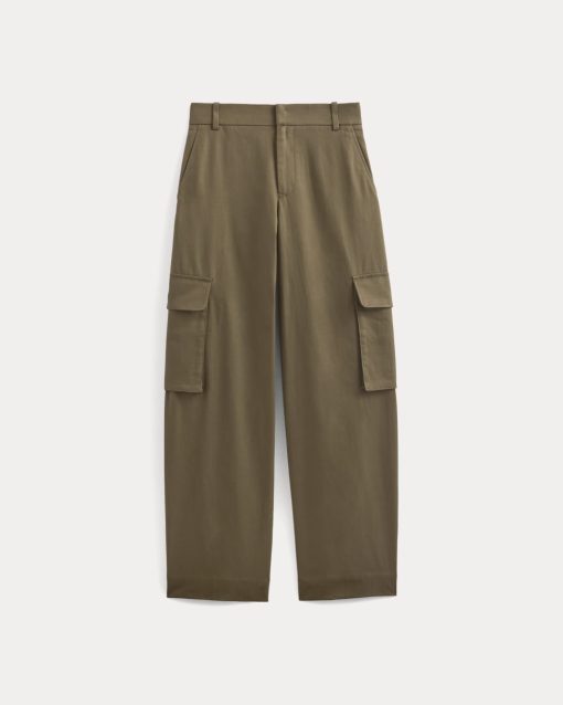 Alternative view of Wide-Leg Cargo Trouser in Buttersmooth | Deep Taupe