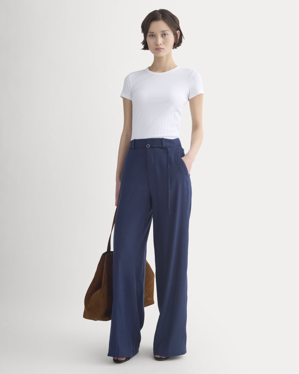 Cropped Crew in Pointelle | White - Image 4