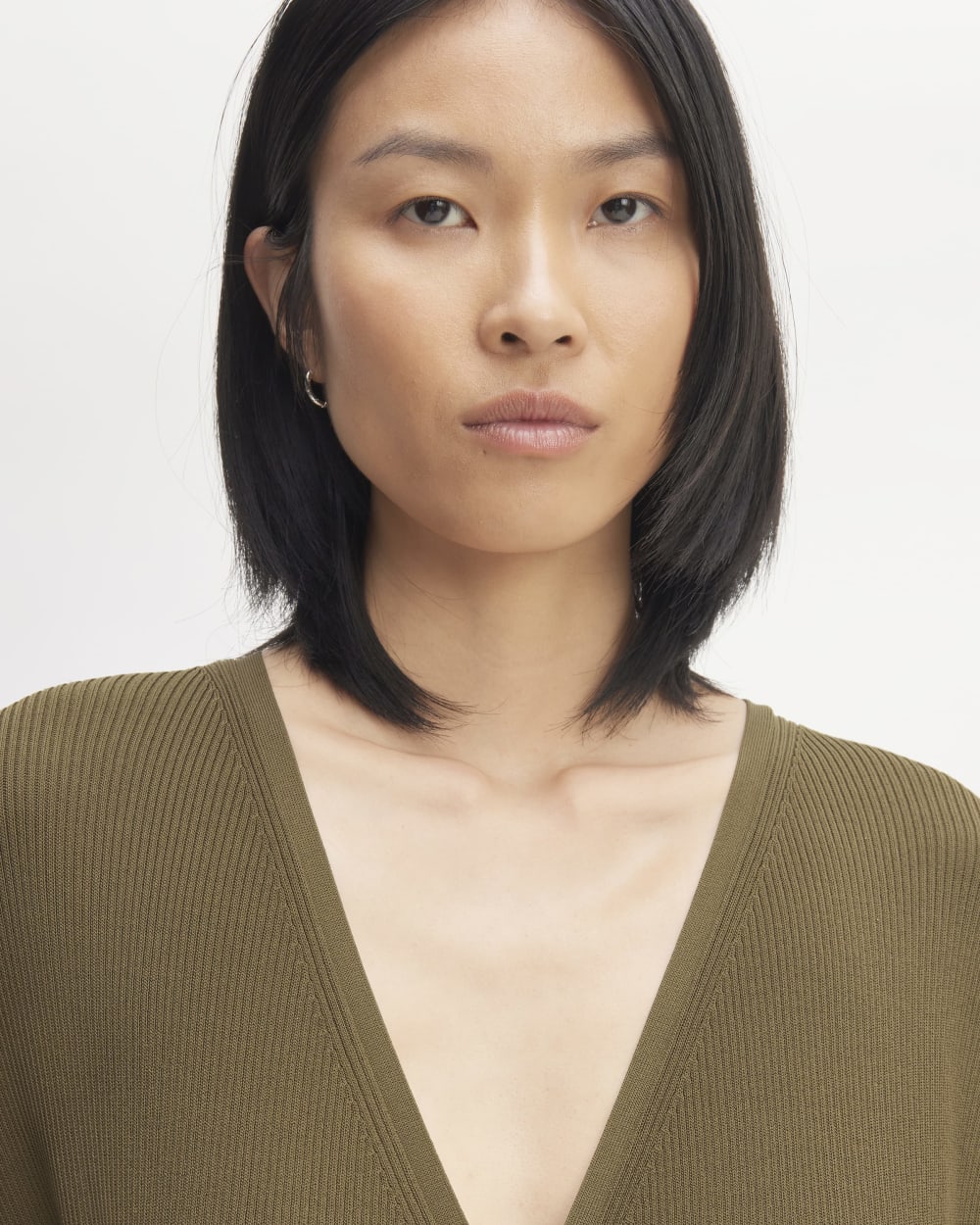 The Ribbed Wrap Midi Dress | Beech - Image 3