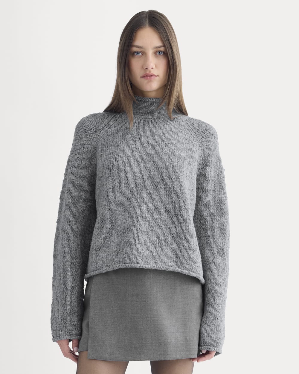 Rollneck Sweater | Heather Grey/Twist - Image 4