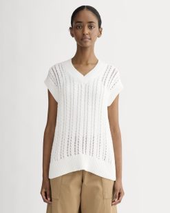 The Mesh Cable Vest in Everyday Cotton | White