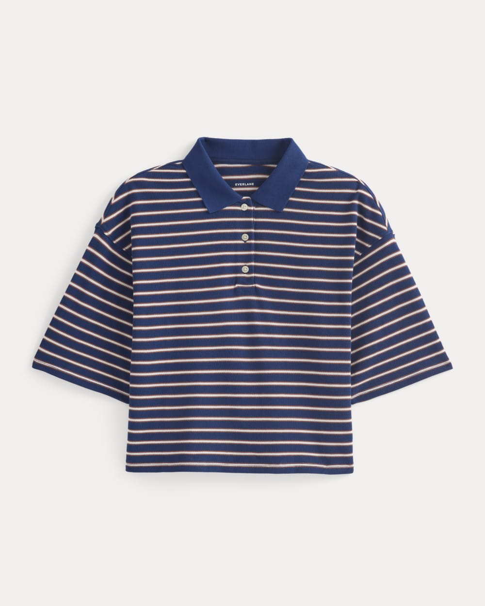 Pique Boxy Polo | Estate Blue/Henna/Gardenia - Image 2