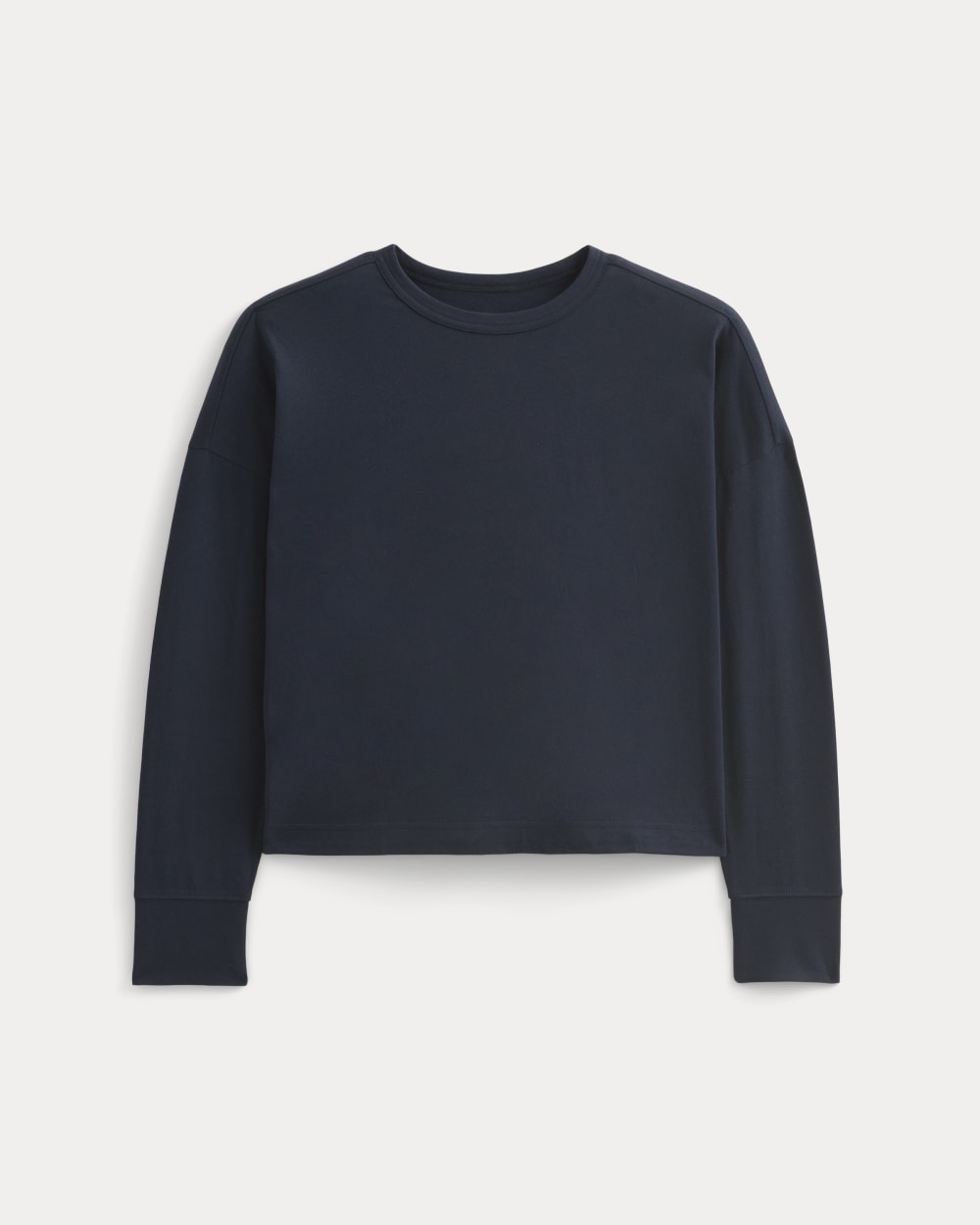 Oversized Boxy Crew in Essential Cotton | Deep Navy - Image 2