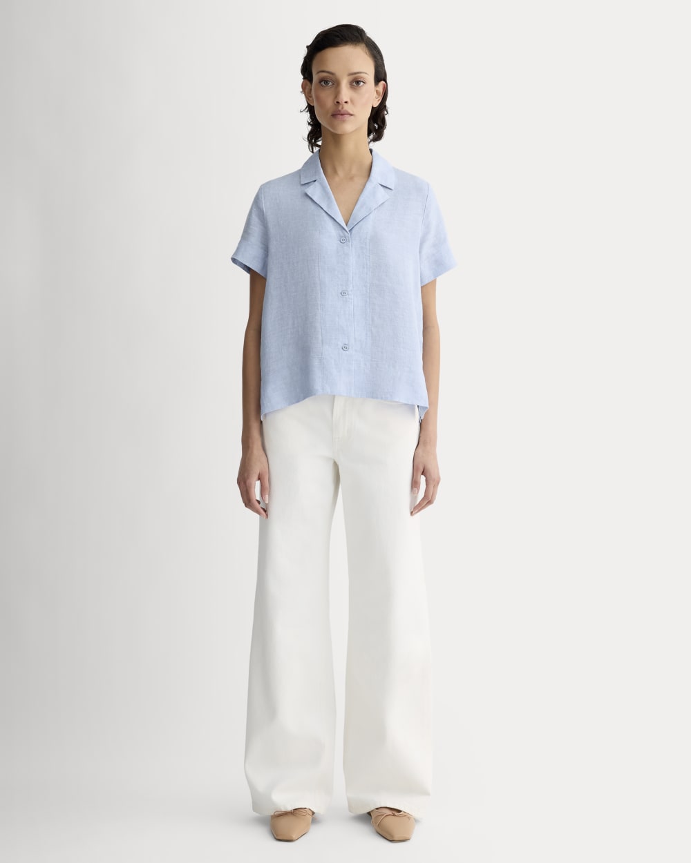 The Notch Shirt in Linen | Light Blue - Image 3