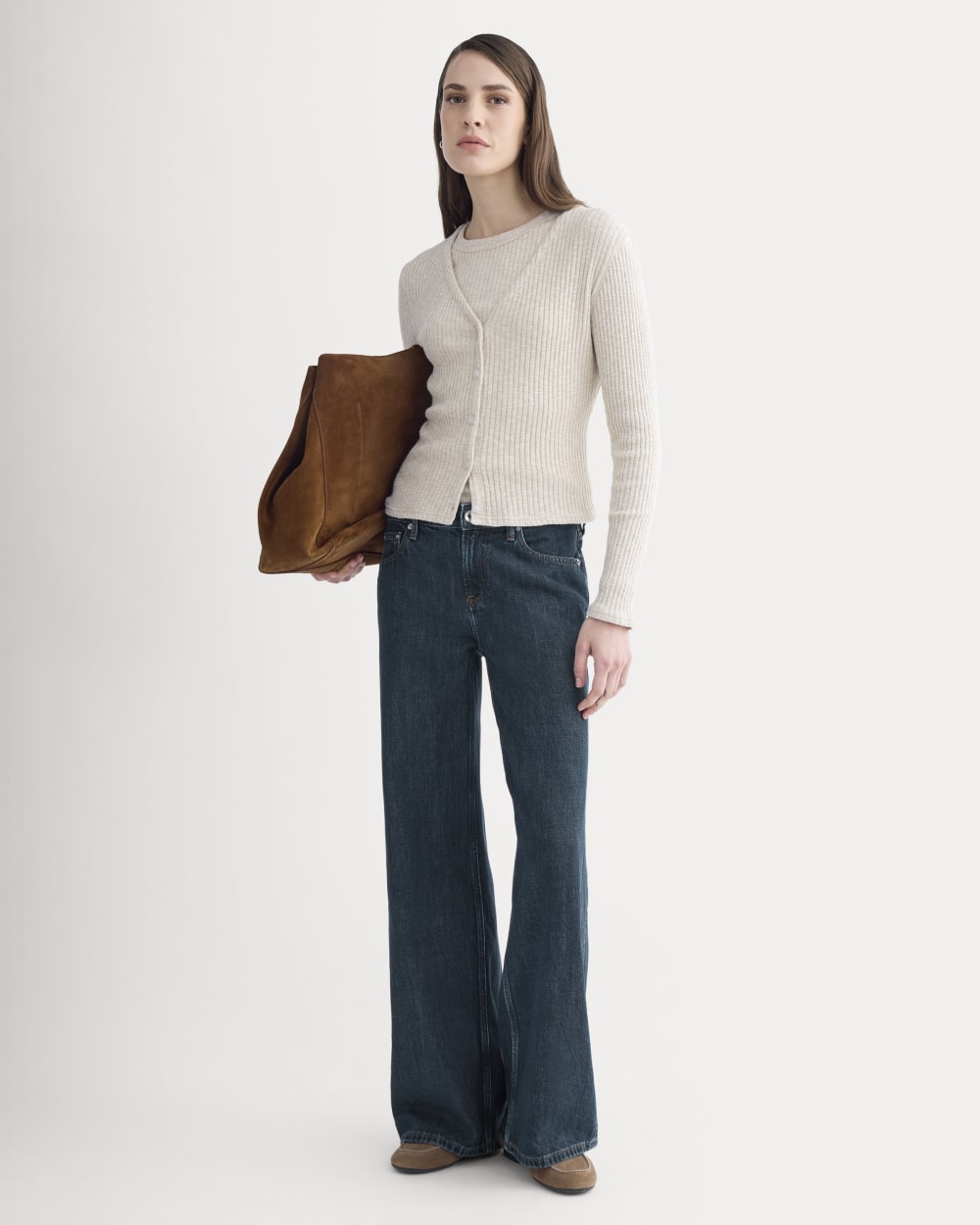 The Cozy Rib Cardigan | Peyote / Bone - Image 3