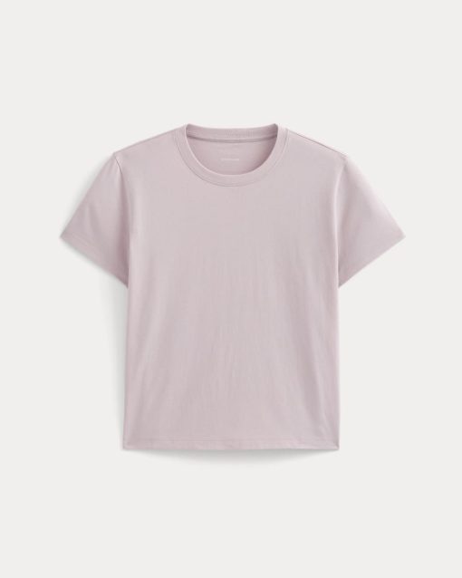 Alternative view of The Box-Cut Tee in Essential Cotton | Burnished Lilac | No Pocket