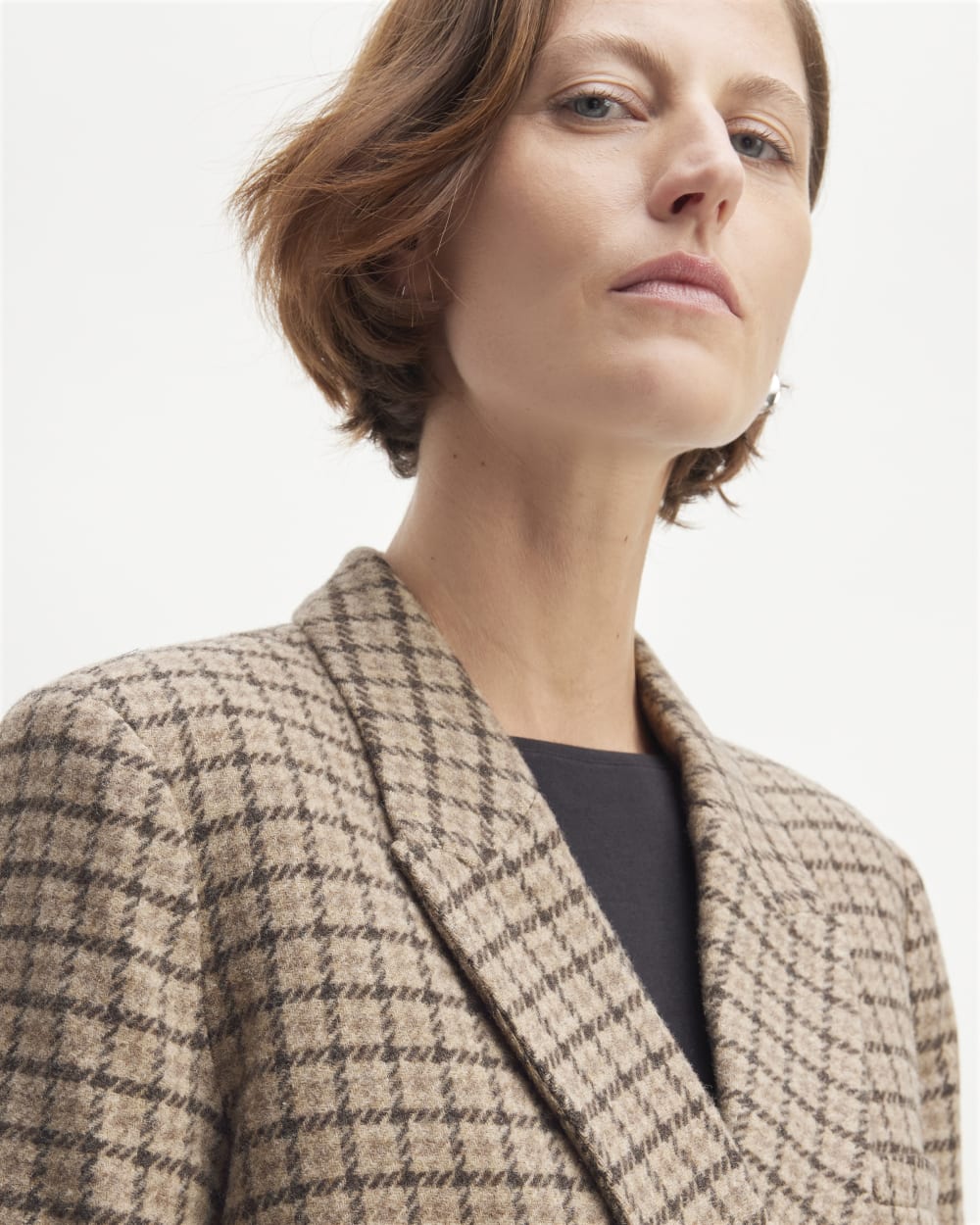 The ReWool® Double-Breasted Blazer | Beige Houndstooth - Image 4