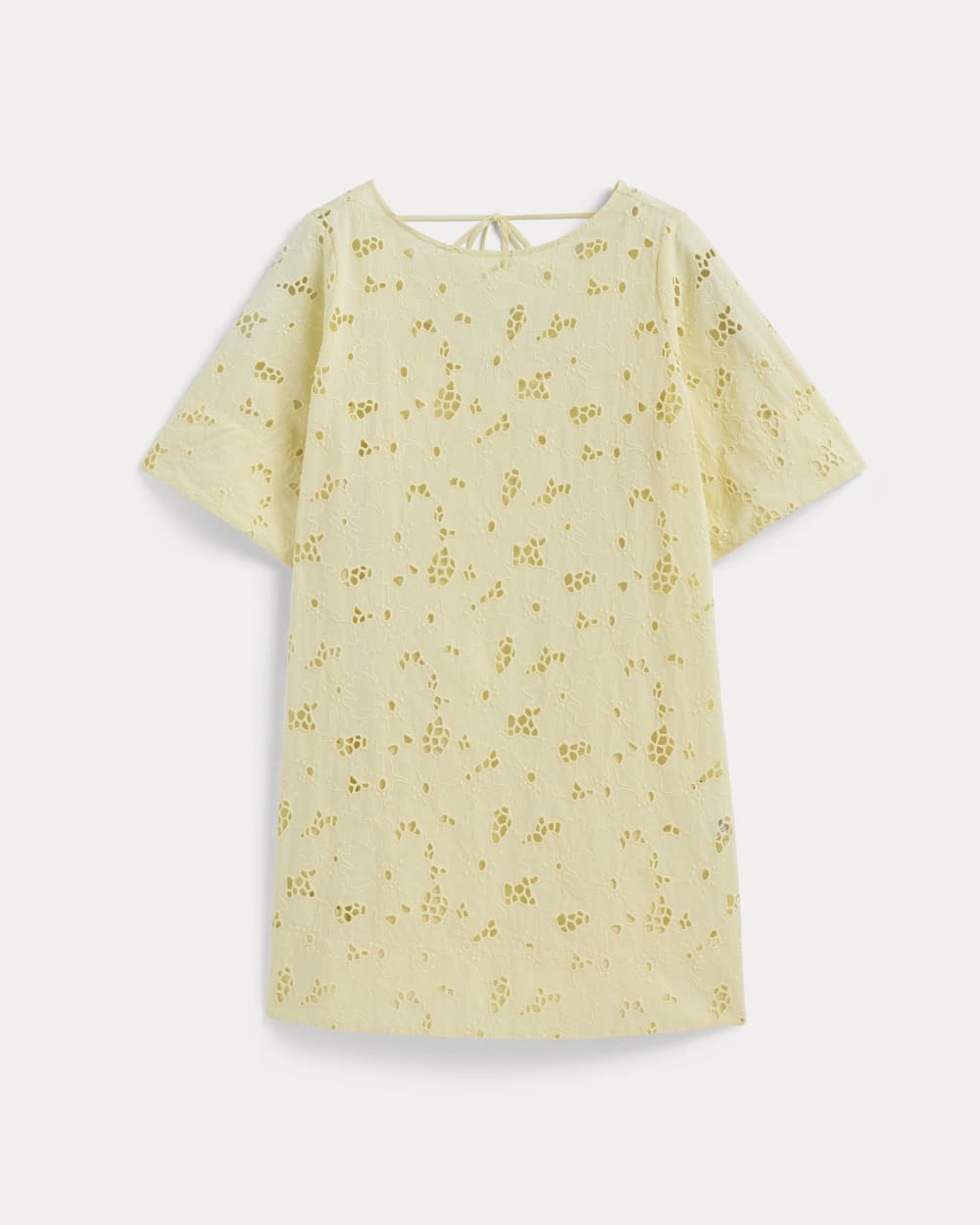 The Eyelet Mini Shift Dress | Light Yellow - Image 2