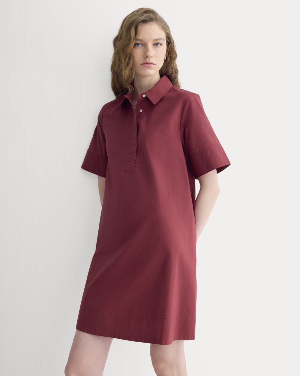 Popover Mini Shirtrdress in Ultrasoft Cotton | Pomegranate - Image 4