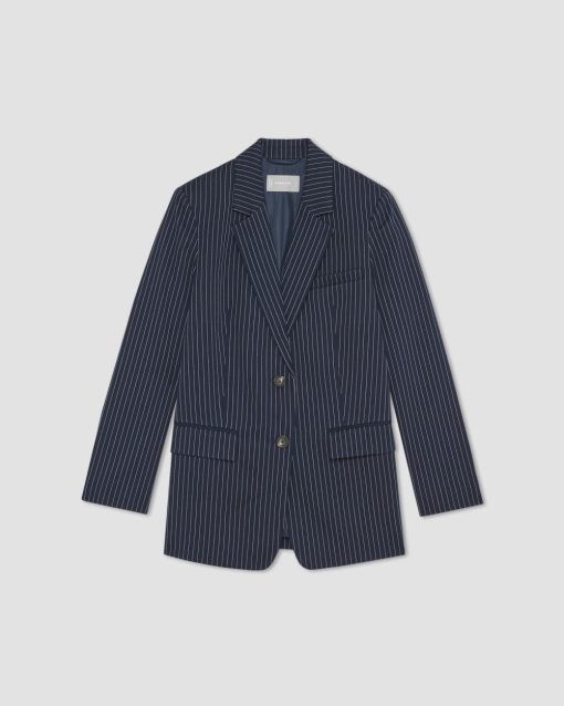 Alternative view of The Oversized Blazer in Buttersmooth | Navy / Bone