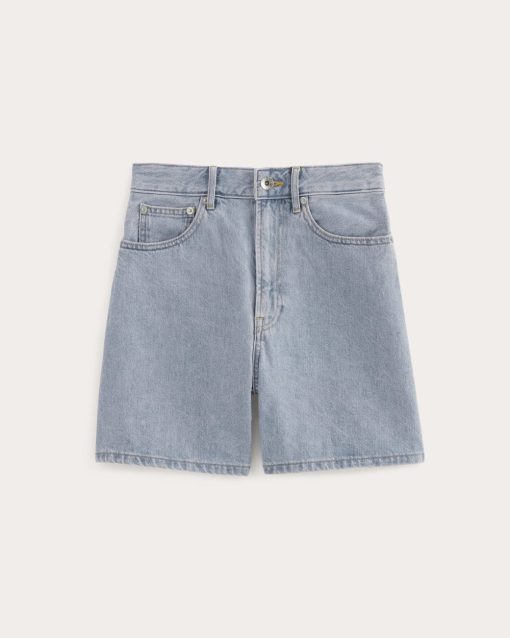 Alternative view of The A-Line Denim Short | Light Indigo