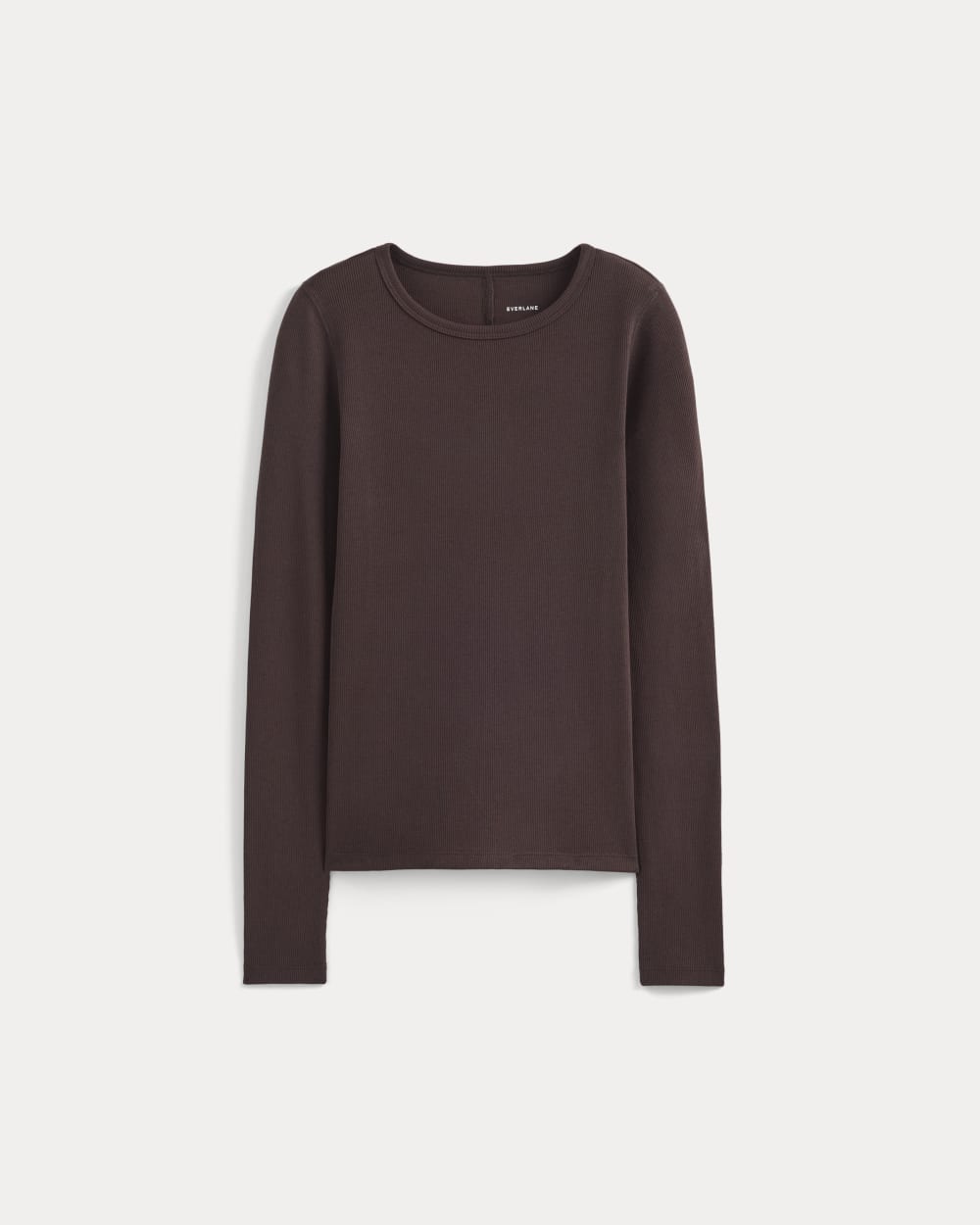 The Luxe Rib Long-Sleeve Crew | Coffee Bean - Image 2