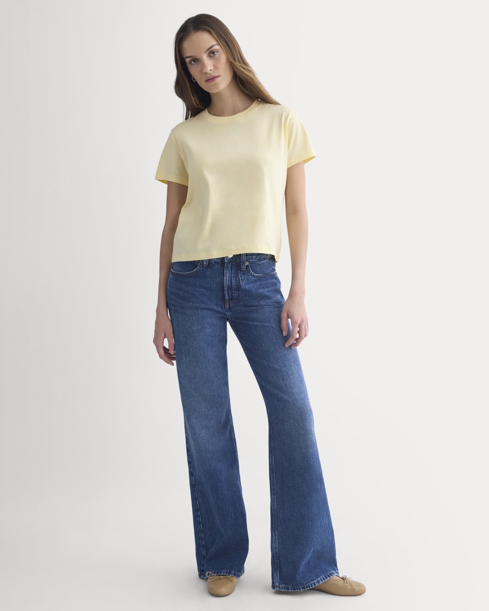 The Box-Cut Tee in Essential Cotton | Double Cream | No Pocket - Image 3