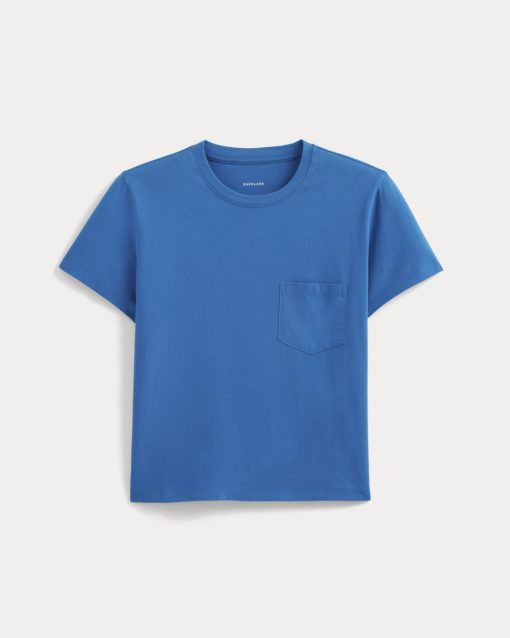 The Box-Cut Tee in Essential Cotton | Imperial Blue | Pocket
