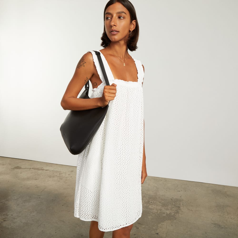 The Eyelet Smock Dress | White - Image 6