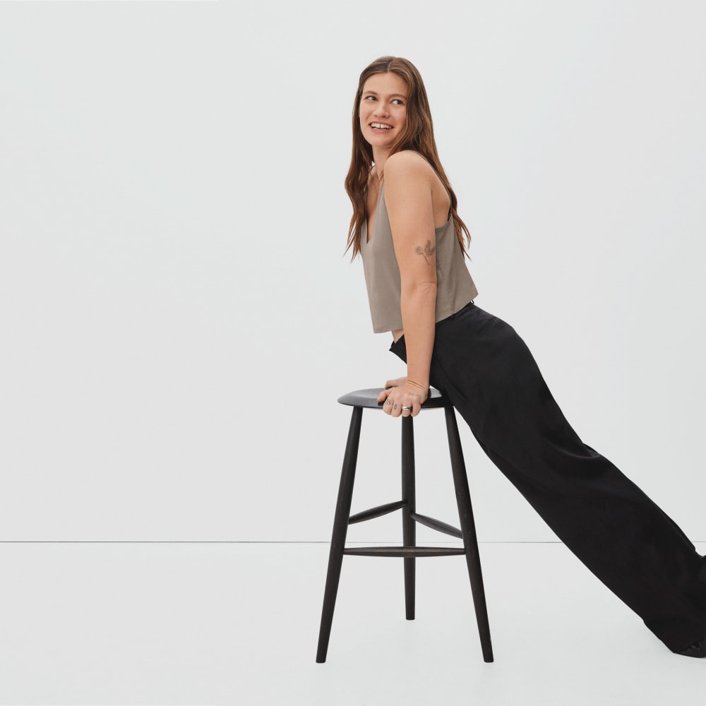 The Washable Silk Cropped Cami | Burnt Sugar - Image 5
