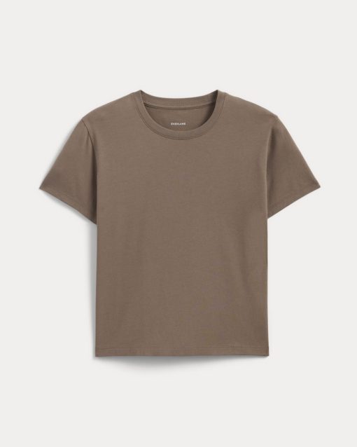 Alternative view of The Box-Cut Tee in Essential Cotton | Clay | No Pocket