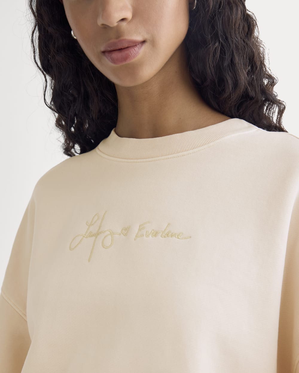 Everlane x The Laufey Foundation Cropped Sweatshirt | Pale Peony - Image 4