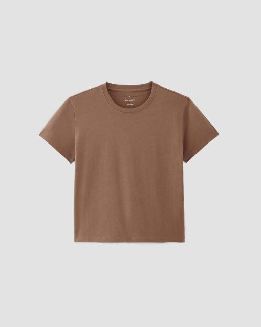 Alternative view of The Box-Cut Tee in Essential Cotton | Carob Brown | No Pocket