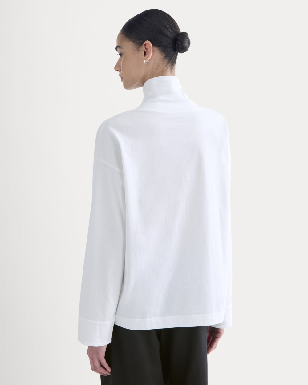 Slouchy Turtleneck In Essential Cotton | White - Image 5