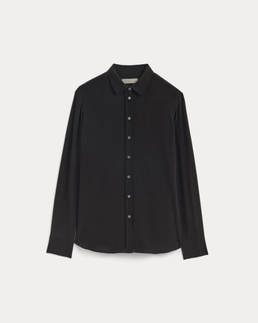 Alternative view of The Must-Have Shirt in Washable Silk | Black