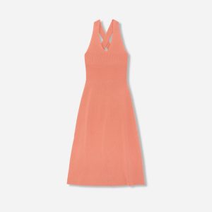 Alternative view of The Ribbed Cotton Cross-Back Dress | Tawny Pink