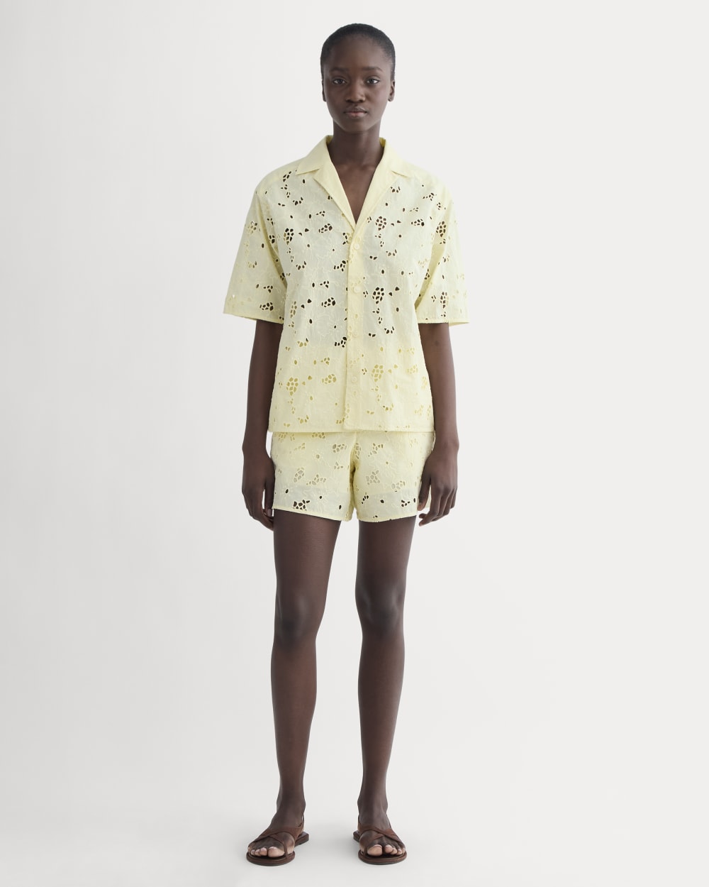 The Eyelet Camp Shirt | Light Yellow - Image 3