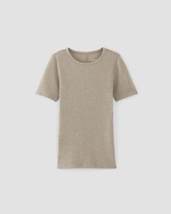Alternative view of The Luxe Rib Crew | Heathered Tan