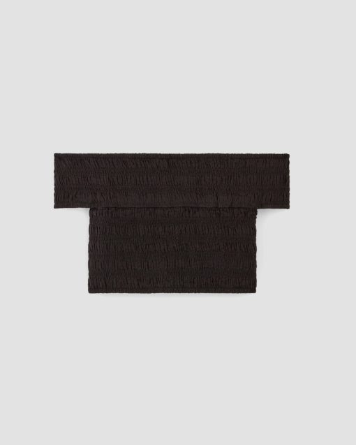 Alternative view of The Gauze Smock Top | Black