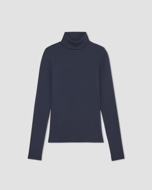 Alternative view of The Luxe Rib Turtleneck | Navy