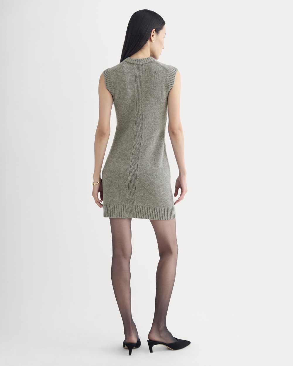 Sweater Mini Dress in Luxe Merino | Heathered Mid-Grey - Image 4