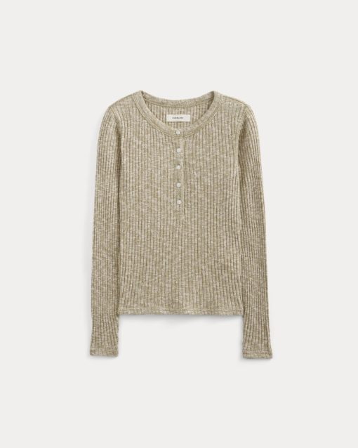 Alternative view of The Cozy Rib Henley | Cornstalk / Bone Twist