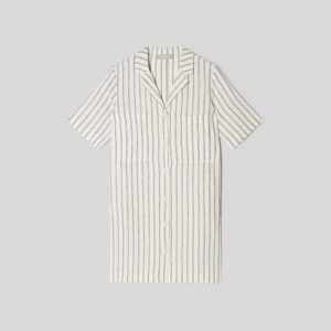 Alternative view of The Linen Workwear Dress | Black / Canvas Tan