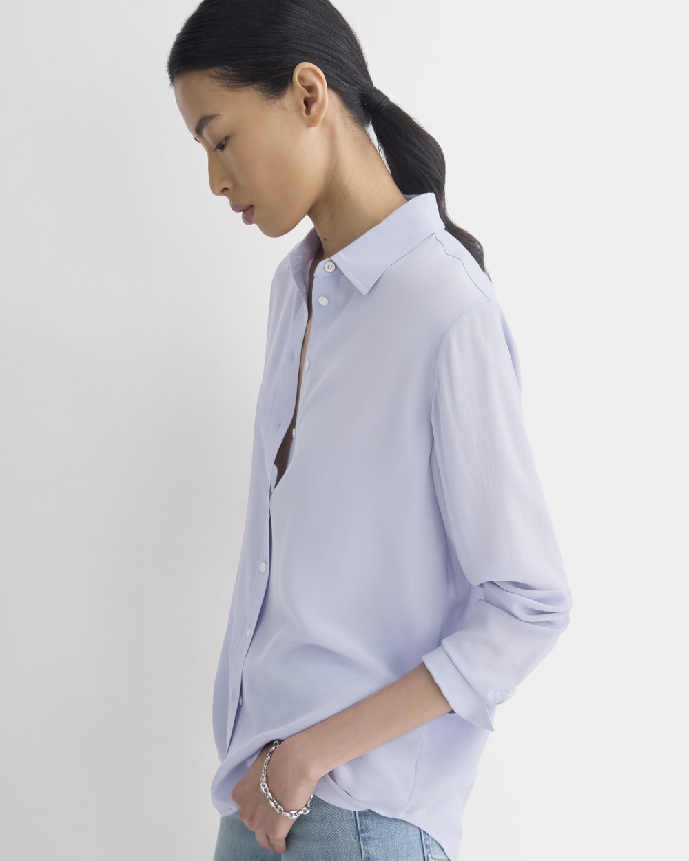 The Must-Have Shirt in Washable Silk | Aleutian - Image 4