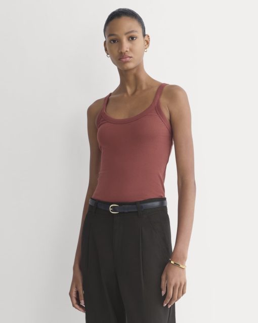 Soft Stretch U-Neck Tank | Henna Red