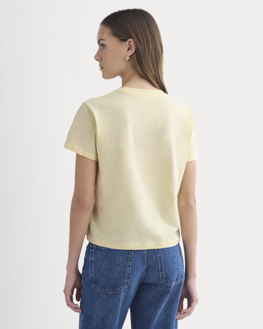 The Box-Cut Tee in Essential Cotton | Double Cream | No Pocket - Image 5